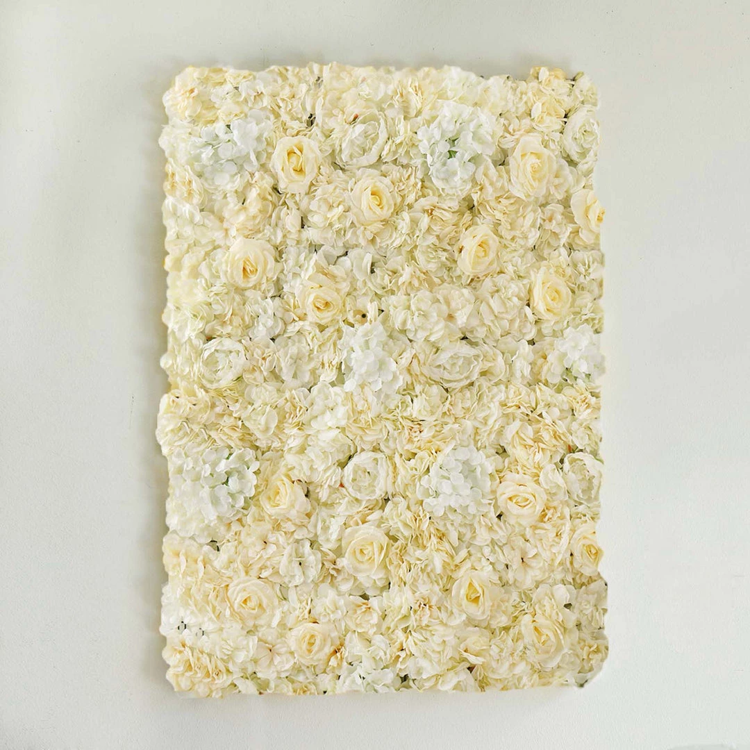 HIER_1910 13 Sq Ft. | SET Of 4 | UV Protected Assorted Silk Flower Wall Panels | Flower Wall Backdrop - White | Champagne 4 HIER_1910 13 Sq Ft. | SET Of 4 | UV Protected Assorted Silk Flower Wall Panels | Flower Wall Backdrop - White | Champagne