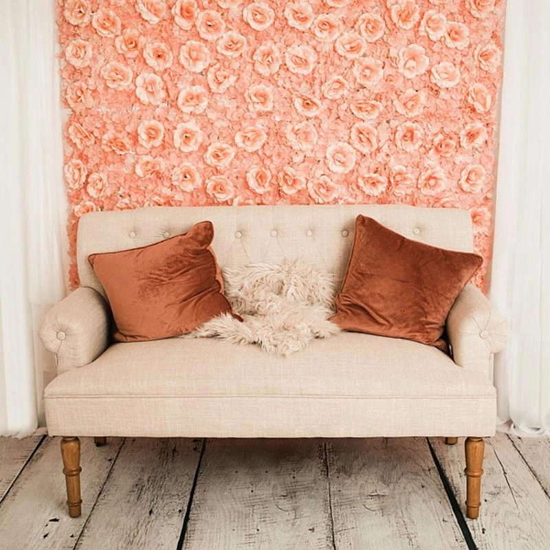 HIER_1910 Pack Of 4 - 11 Sq Ft. UV Protected 3D Blush | Rose Gold Cream Silk Rose & Hydrangea Flower Wall Mat Panel 4 HIER_1910 Pack Of 4 - 11 Sq Ft. UV Protected 3D Blush | Rose Gold Cream Silk Rose & Hydrangea Flower Wall Mat Panel