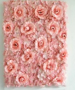 HIER_1910 Pack Of 4 - 11 Sq Ft. UV Protected 3D Blush | Rose Gold Cream Silk Rose & Hydrangea Flower Wall Mat Panel 13 HIER_1910 Pack Of 4 - 11 Sq Ft. UV Protected 3D Blush | Rose Gold Cream Silk Rose & Hydrangea Flower Wall Mat Panel