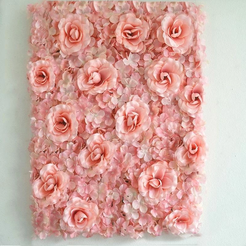 HIER_1910 Pack Of 4 - 11 Sq Ft. UV Protected 3D Blush | Rose Gold Cream Silk Rose & Hydrangea Flower Wall Mat Panel 5 HIER_1910 Pack Of 4 - 11 Sq Ft. UV Protected 3D Blush | Rose Gold Cream Silk Rose & Hydrangea Flower Wall Mat Panel