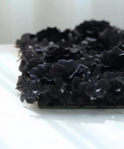 HIER_1910 Wall Panels Pack Of 4 - 11 Sq Ft. UV Protected 3D Black Silk Rose & Hydrangea Flower Wall Mat Panel 27 HIER_1910 Wall Panels Pack Of 4 - 11 Sq Ft. UV Protected 3D Black Silk Rose & Hydrangea Flower Wall Mat Panel