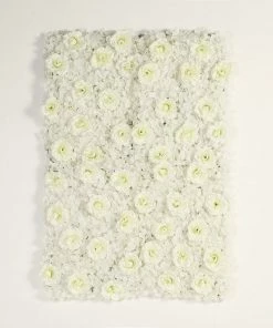 HIER_1910 Wall Panels Pack Of 4 - 11 Sq Ft. UV Protected 3D Cream Silk Rose & Hydrangea Flower Wall Mat Panel 15 HIER_1910 Wall Panels Pack Of 4 - 11 Sq Ft. UV Protected 3D Cream Silk Rose & Hydrangea Flower Wall Mat Panel