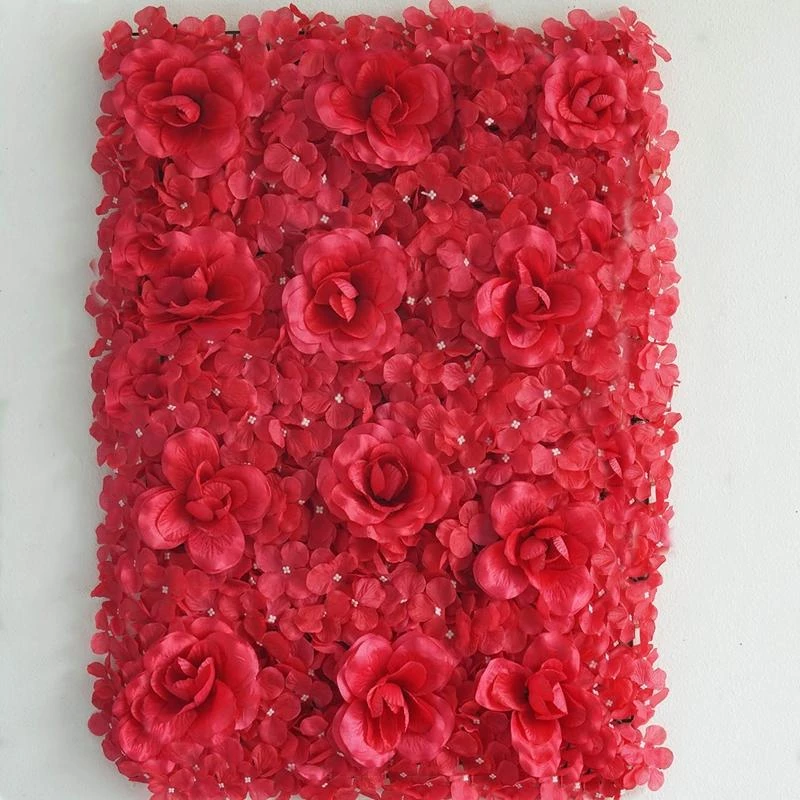 HIER_1910 Pack Of 4 - 11 Sq Ft. UV Protected 3D Red Silk Rose & Hydrangea Flower Wall Mat Panel Wall Panels 5 HIER_1910 Pack Of 4 - 11 Sq Ft. UV Protected 3D Red Silk Rose & Hydrangea Flower Wall Mat Panel Wall Panels