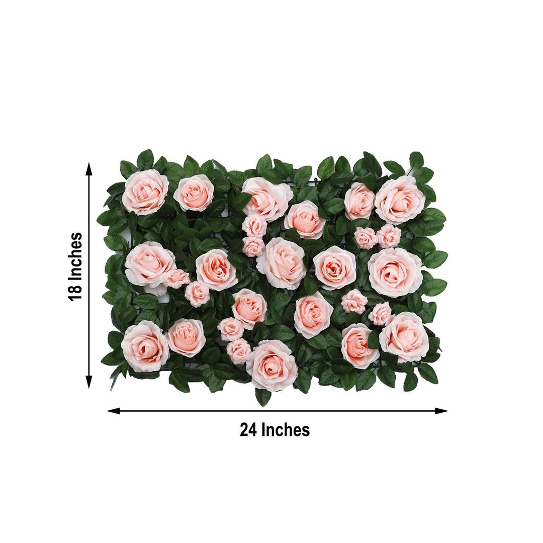 HIER_1910 3 Sq Ft - Silk Rose Flower Wall Panels, Wedding Backdrop Wall Decor - Rose Gold | Blush 8 HIER_1910 3 Sq Ft - Silk Rose Flower Wall Panels, Wedding Backdrop Wall Decor - Rose Gold | Blush