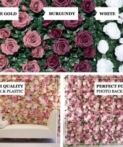 HIER_1910 3 Sq Ft - Silk Rose Flower Wall Panels, Wedding Backdrop Wall Decor - Rose Gold | Blush 17 HIER_1910 3 Sq Ft - Silk Rose Flower Wall Panels, Wedding Backdrop Wall Decor - Rose Gold | Blush