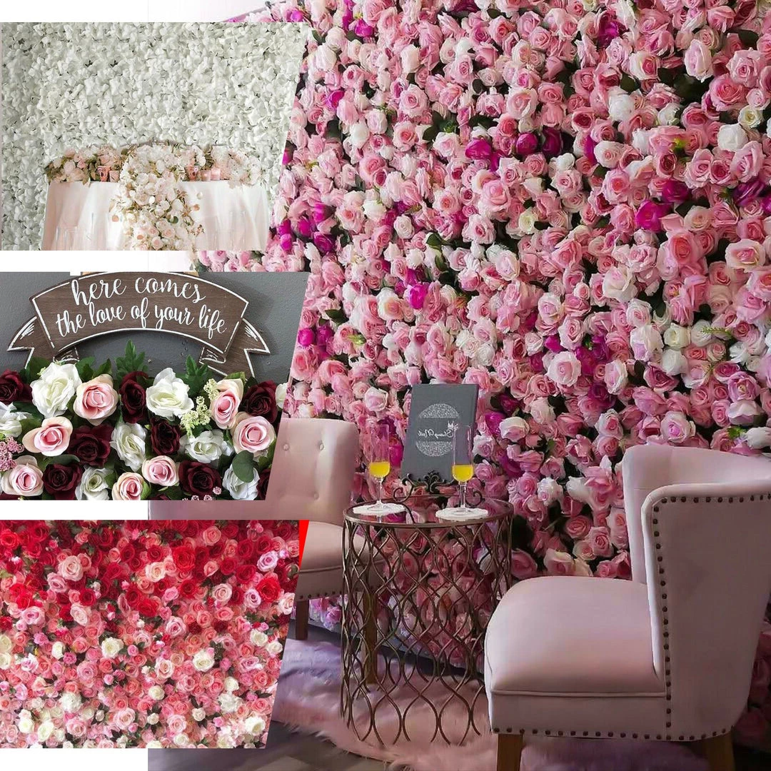 HIER_1910 3 Sq Ft - Silk Rose Flower Wall Panels, Wedding Backdrop Wall Decor - Rose Gold | Blush 7 HIER_1910 3 Sq Ft - Silk Rose Flower Wall Panels, Wedding Backdrop Wall Decor - Rose Gold | Blush