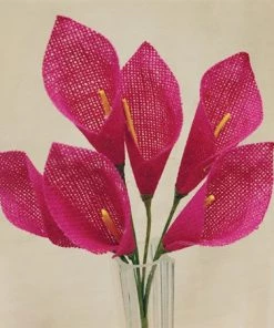 Silkflowersfactory Single Stems 36 Fushia Burlap Calla Lilies Wedding Party DIY Crafts Decoration