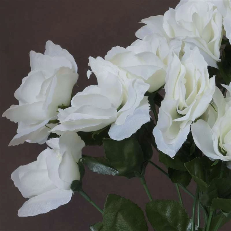 Silkflowersfactory Small Open Rose Bush Artificial Silk Flowers - Cream 4 Silkflowersfactory Small Open Rose Bush Artificial Silk Flowers - Cream