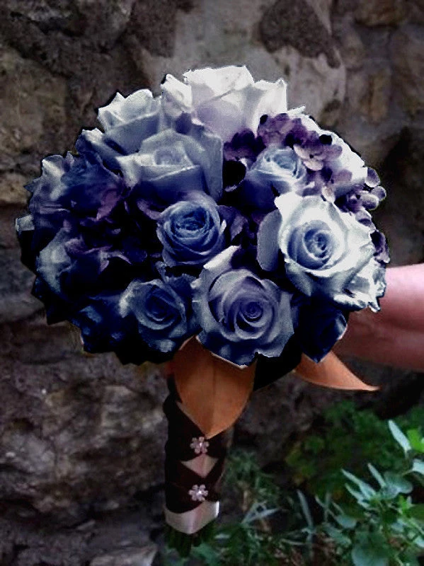 Efavormart-new Roses Small Open Rose Bush Artificial Silk Flowers - Navy Blue 6 Efavormart-new Roses Small Open Rose Bush Artificial Silk Flowers - Navy Blue