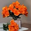 Silkflowersfactory Small Open Rose Bush Artificial Silk Flowers - Orange 1 Silkflowersfactory Small Open Rose Bush Artificial Silk Flowers - Orange