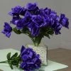 Silkflowersfactory Small Open Rose Bush Artificial Silk Flowers - Purple 1 Silkflowersfactory Small Open Rose Bush Artificial Silk Flowers - Purple