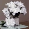 Silkflowersfactory Roses Small Open Rose Bush Artificial Silk Flowers - White 1 Silkflowersfactory Roses Small Open Rose Bush Artificial Silk Flowers - White