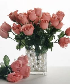 Silkflowersfactory Small Rose Buds Artificial Silk Flowers - Blush Roses