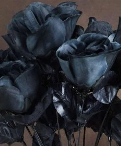 Silkflowersfactory Small Rose Buds Artificial Silk Flowers - Black 7 Silkflowersfactory Small Rose Buds Artificial Silk Flowers - Black