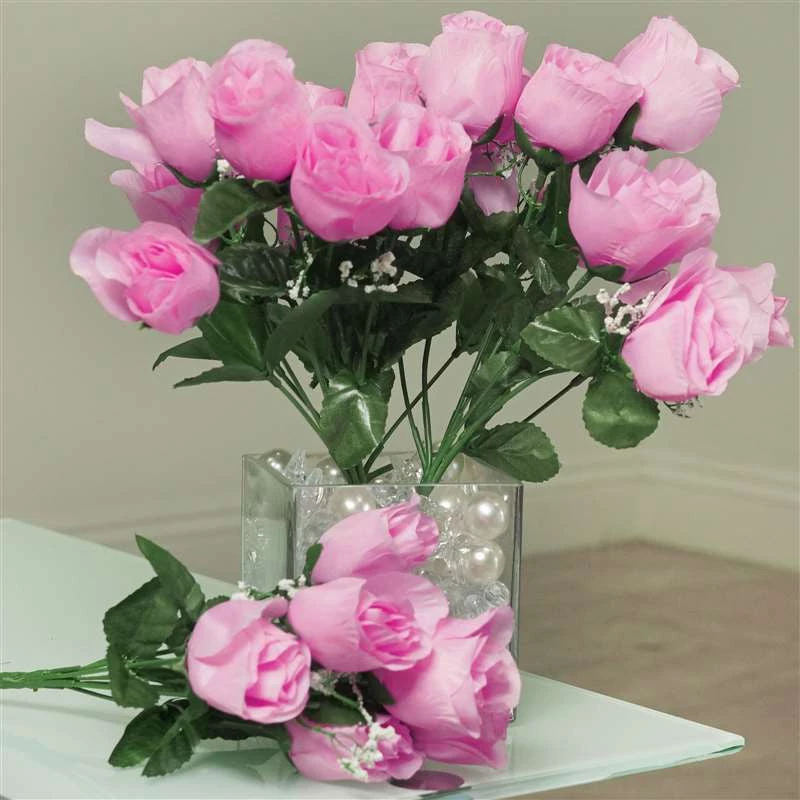 Silkflowersfactory Small Rose Buds Artificial Silk Flowers - Pink 3 Silkflowersfactory Small Rose Buds Artificial Silk Flowers - Pink