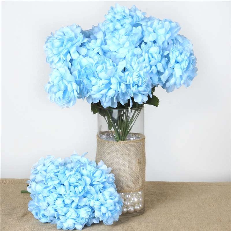 Silkflowersfactory Large Chrysanthemum Bush Artificial Silk Flowers - Blue Chrysanthemums 3 Silkflowersfactory Large Chrysanthemum Bush Artificial Silk Flowers - Blue Chrysanthemums