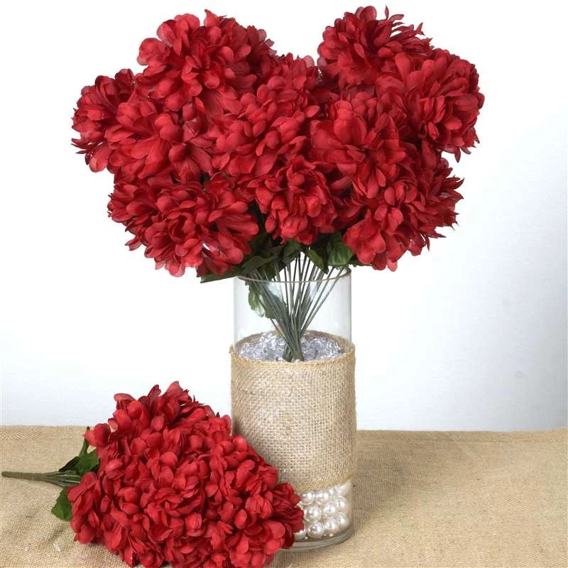 Silkflowersfactory Large Chrysanthemum Bush Artificial Silk Flowers - Burgundy Chrysanthemums 3 Silkflowersfactory Large Chrysanthemum Bush Artificial Silk Flowers - Burgundy Chrysanthemums