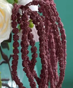 HIER_1400 Artificial Plants Pack Of 2 - 32” Burgundy Amaranthus Artificial Flower Stem With Ivy Leaves 16 HIER_1400 Artificial Plants Pack Of 2 - 32” Burgundy Amaranthus Artificial Flower Stem With Ivy Leaves