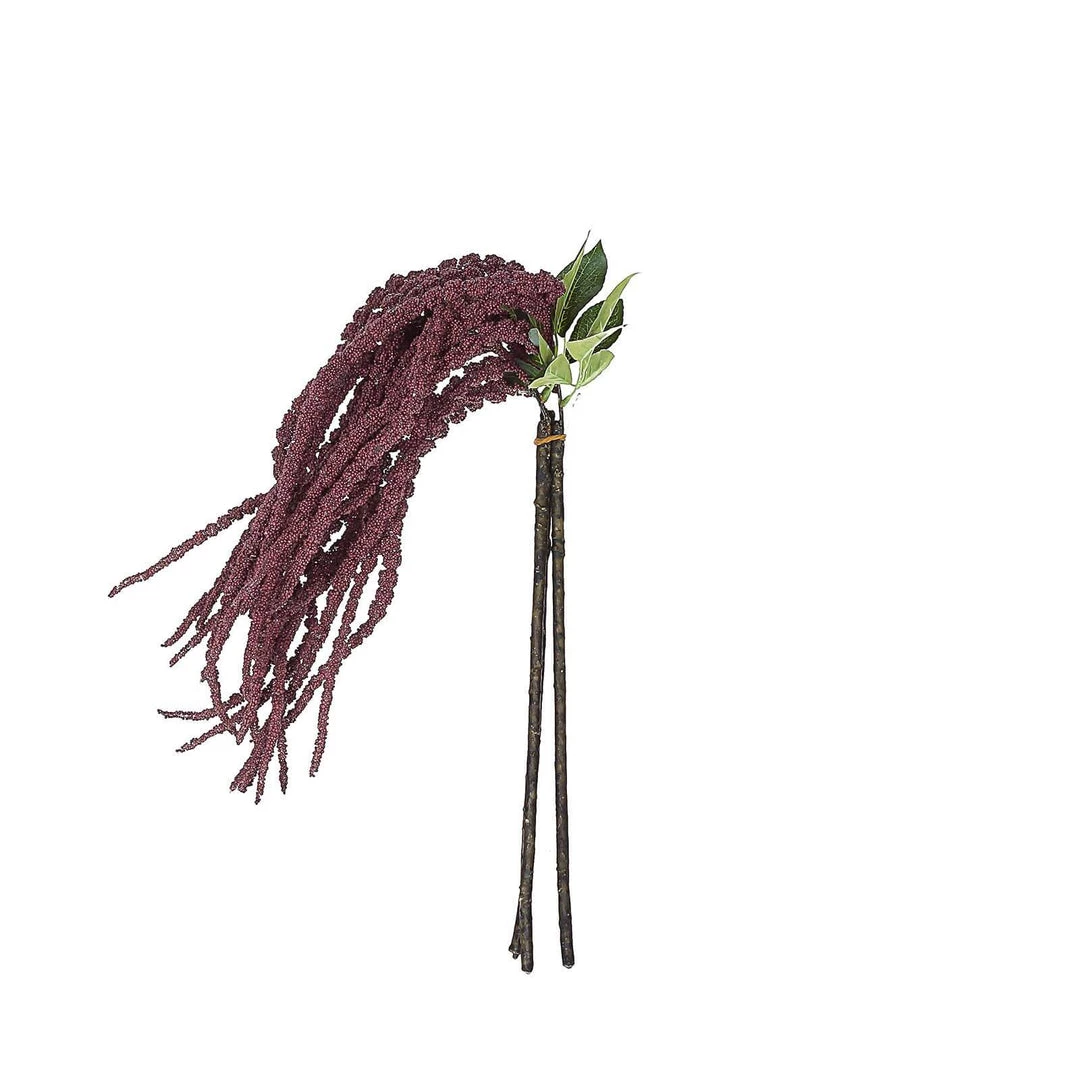 HIER_1400 Artificial Plants Pack Of 2 - 32” Burgundy Amaranthus Artificial Flower Stem With Ivy Leaves 5 HIER_1400 Artificial Plants Pack Of 2 - 32” Burgundy Amaranthus Artificial Flower Stem With Ivy Leaves