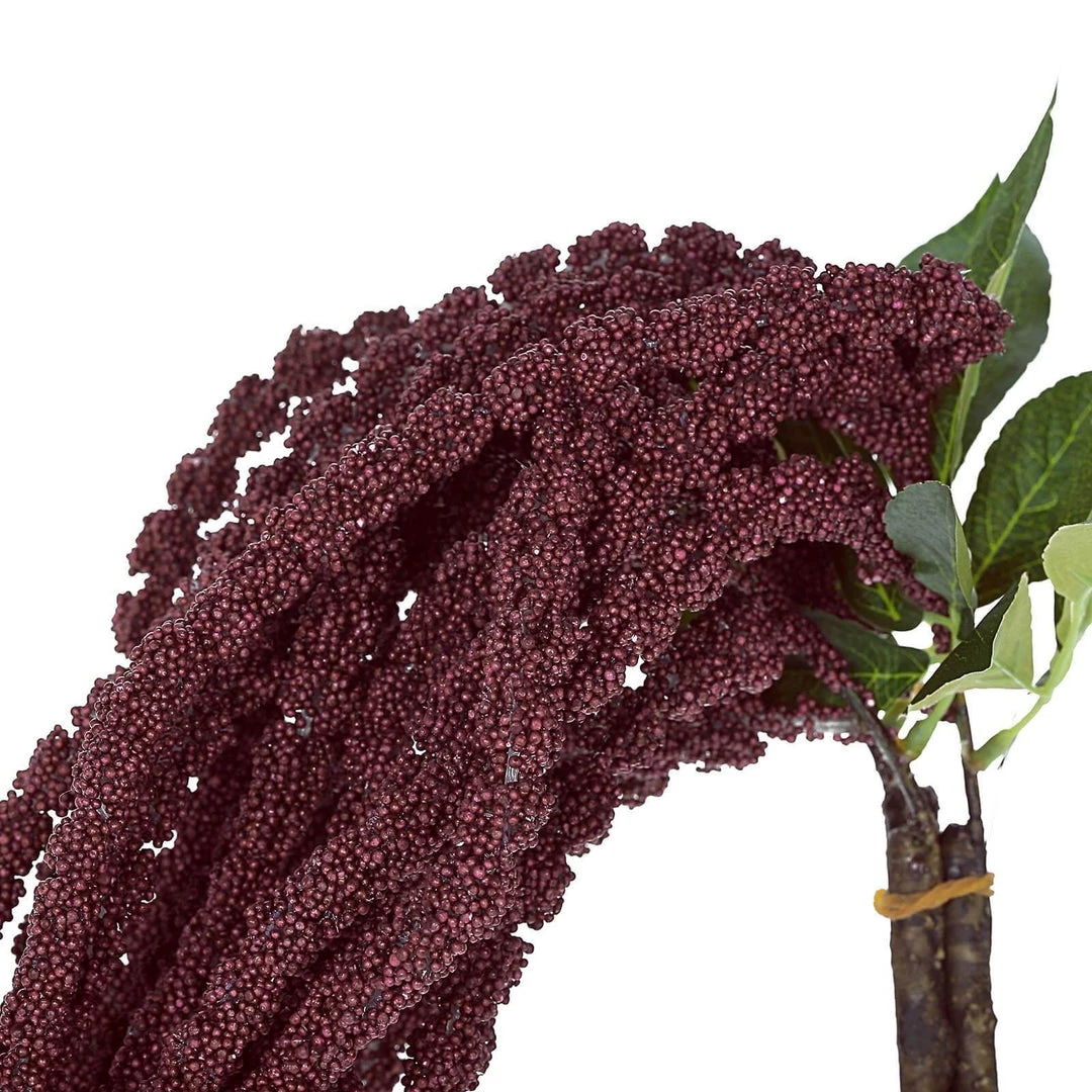 HIER_1400 Artificial Plants Pack Of 2 - 32” Burgundy Amaranthus Artificial Flower Stem With Ivy Leaves 6 HIER_1400 Artificial Plants Pack Of 2 - 32” Burgundy Amaranthus Artificial Flower Stem With Ivy Leaves