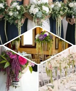 HIER_1400 Pack Of 2 - 32” Green Amaranthus Artificial Flower Stem With Ivy Leaves