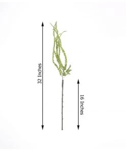HIER_1400 Pack Of 2 - 32” Green Amaranthus Artificial Flower Stem With Ivy Leaves