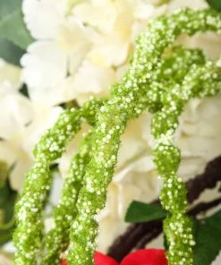 HIER_1400 Pack Of 2 - 32” Green Amaranthus Artificial Flower Stem With Ivy Leaves