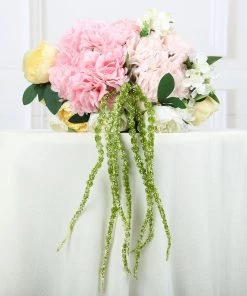 HIER_1400 Pack Of 2 - 32” Green Amaranthus Artificial Flower Stem With Ivy Leaves