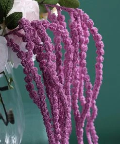 HIER_1150 Pack Of 2 - 32” Lavender Amaranthus Artificial Flower Stem With Ivy Leaves Artificial Plants