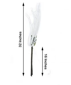 HIER_1150 Artificial Plants Pack Of 2 - 32” White Amaranthus Artificial Flower Stem With Ivy Leaves 18 HIER_1150 Artificial Plants Pack Of 2 - 32” White Amaranthus Artificial Flower Stem With Ivy Leaves