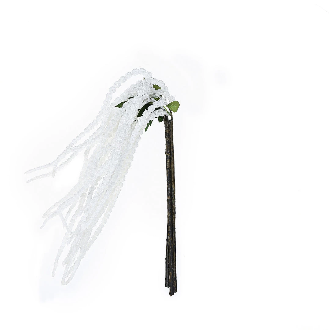 HIER_1150 Artificial Plants Pack Of 2 - 32” White Amaranthus Artificial Flower Stem With Ivy Leaves 5 HIER_1150 Artificial Plants Pack Of 2 - 32” White Amaranthus Artificial Flower Stem With Ivy Leaves