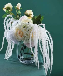 HIER_1150 Artificial Plants Pack Of 2 - 32” White Amaranthus Artificial Flower Stem With Ivy Leaves 19 HIER_1150 Artificial Plants Pack Of 2 - 32” White Amaranthus Artificial Flower Stem With Ivy Leaves