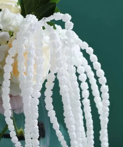 HIER_1150 Artificial Plants Pack Of 2 - 32” White Amaranthus Artificial Flower Stem With Ivy Leaves 16 HIER_1150 Artificial Plants Pack Of 2 - 32” White Amaranthus Artificial Flower Stem With Ivy Leaves