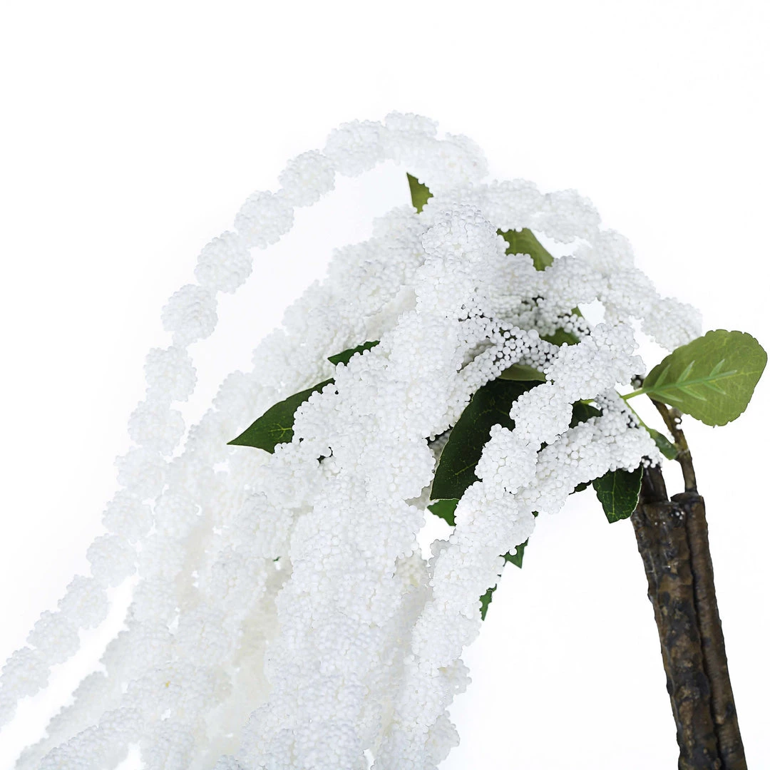 HIER_1150 Artificial Plants Pack Of 2 - 32” White Amaranthus Artificial Flower Stem With Ivy Leaves 7 HIER_1150 Artificial Plants Pack Of 2 - 32” White Amaranthus Artificial Flower Stem With Ivy Leaves