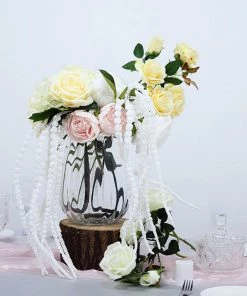 HIER_1150 Artificial Plants Pack Of 2 - 32” White Amaranthus Artificial Flower Stem With Ivy Leaves 14 HIER_1150 Artificial Plants Pack Of 2 - 32” White Amaranthus Artificial Flower Stem With Ivy Leaves