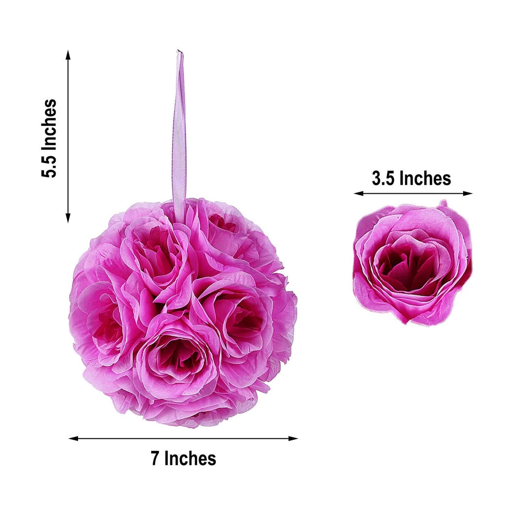 HIER_1500 Kissing Balls 2 Pack | 7" Lavender Flower Ball Silk Rose Pomander Kissing Ball 9 HIER_1500 Kissing Balls 2 Pack | 7" Lavender Flower Ball Silk Rose Pomander Kissing Ball