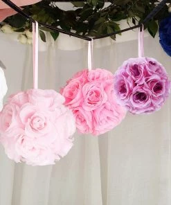HIER_1500 Kissing Balls 2 Pack | 7" Lavender Flower Ball Silk Rose Pomander Kissing Ball 27 HIER_1500 Kissing Balls 2 Pack | 7