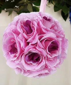 HIER_1500 Kissing Balls 2 Pack | 7" Lavender Flower Ball Silk Rose Pomander Kissing Ball 28 HIER_1500 Kissing Balls 2 Pack | 7