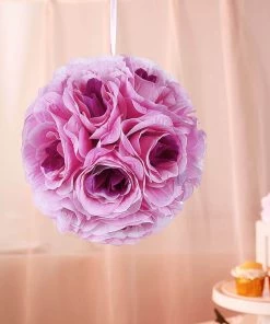 HIER_1500 Kissing Balls 2 Pack | 7" Lavender Flower Ball Silk Rose Pomander Kissing Ball 23 HIER_1500 Kissing Balls 2 Pack | 7