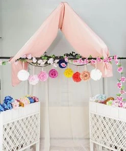 HIER_1500 2 Pack | 7" Royal Blue Flower Ball Silk Rose Pomander Kissing Ball Kissing Balls 27 HIER_1500 2 Pack | 7