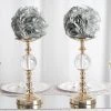 HIER_1500 2 Pack | 7" Silver Flower Ball Silk Rose Pomander Kissing Ball Kissing Balls 1 HIER_1500 2 Pack | 7" Silver Flower Ball Silk Rose Pomander Kissing Ball Kissing Balls