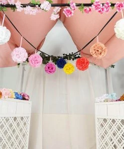 HIER_1500 2 Pack | 7" White Flower Ball Silk Rose Pomander Kissing Ball Kissing Balls 32 HIER_1500 2 Pack | 7