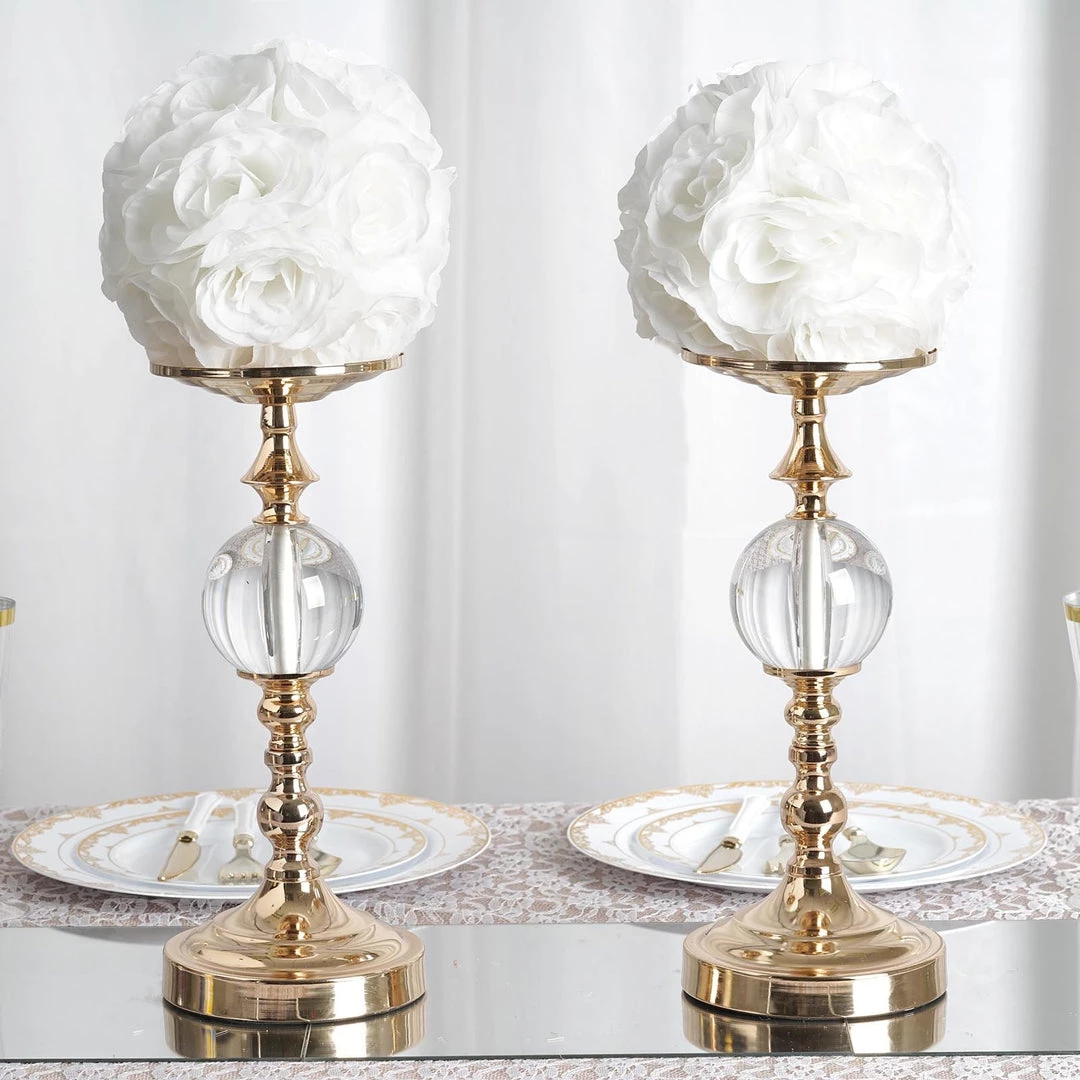 HIER_1500 2 Pack | 7" White Flower Ball Silk Rose Pomander Kissing Ball Kissing Balls 3 HIER_1500 2 Pack | 7" White Flower Ball Silk Rose Pomander Kissing Ball Kissing Balls