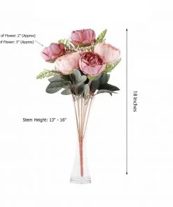 Silkflowersfactory 2 Bushes Light Blush | Rose Gold Peony And Hydrangea Artificial Silk Flower Bouquets 16 Silkflowersfactory 2 Bushes Light Blush | Rose Gold Peony And Hydrangea Artificial Silk Flower Bouquets