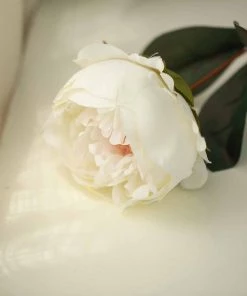 Silkflowersfactory 2 Bush Ivory Peony, Rose Bud And Hydrangea Real Touch Artificial Silk Flower Bouquets