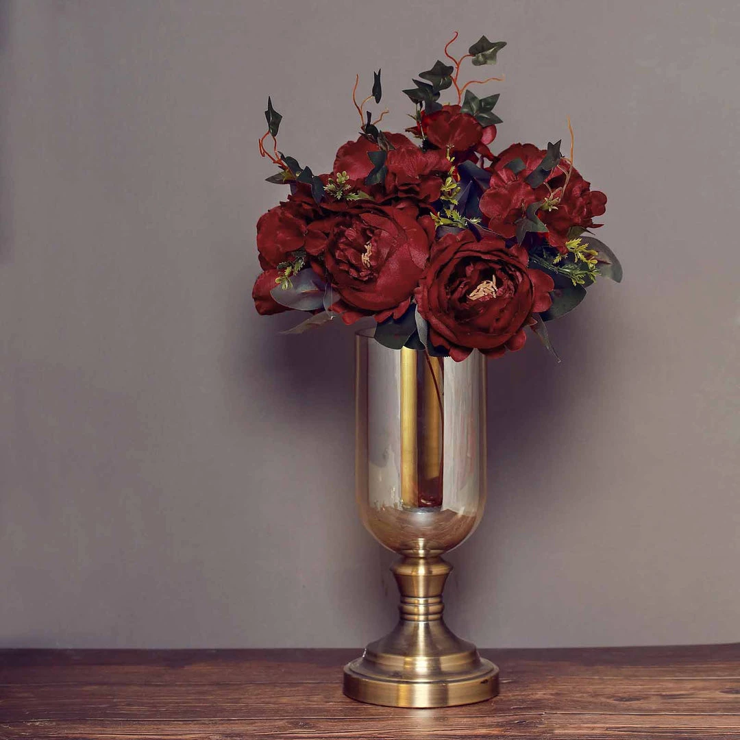 Silkflowersfactory 2 Bush Burgundy Peony, Rose Bud And Hydrangea Real Touch Artificial Silk Peonies Bouquet 6 Silkflowersfactory 2 Bush Burgundy Peony, Rose Bud And Hydrangea Real Touch Artificial Silk Peonies Bouquet