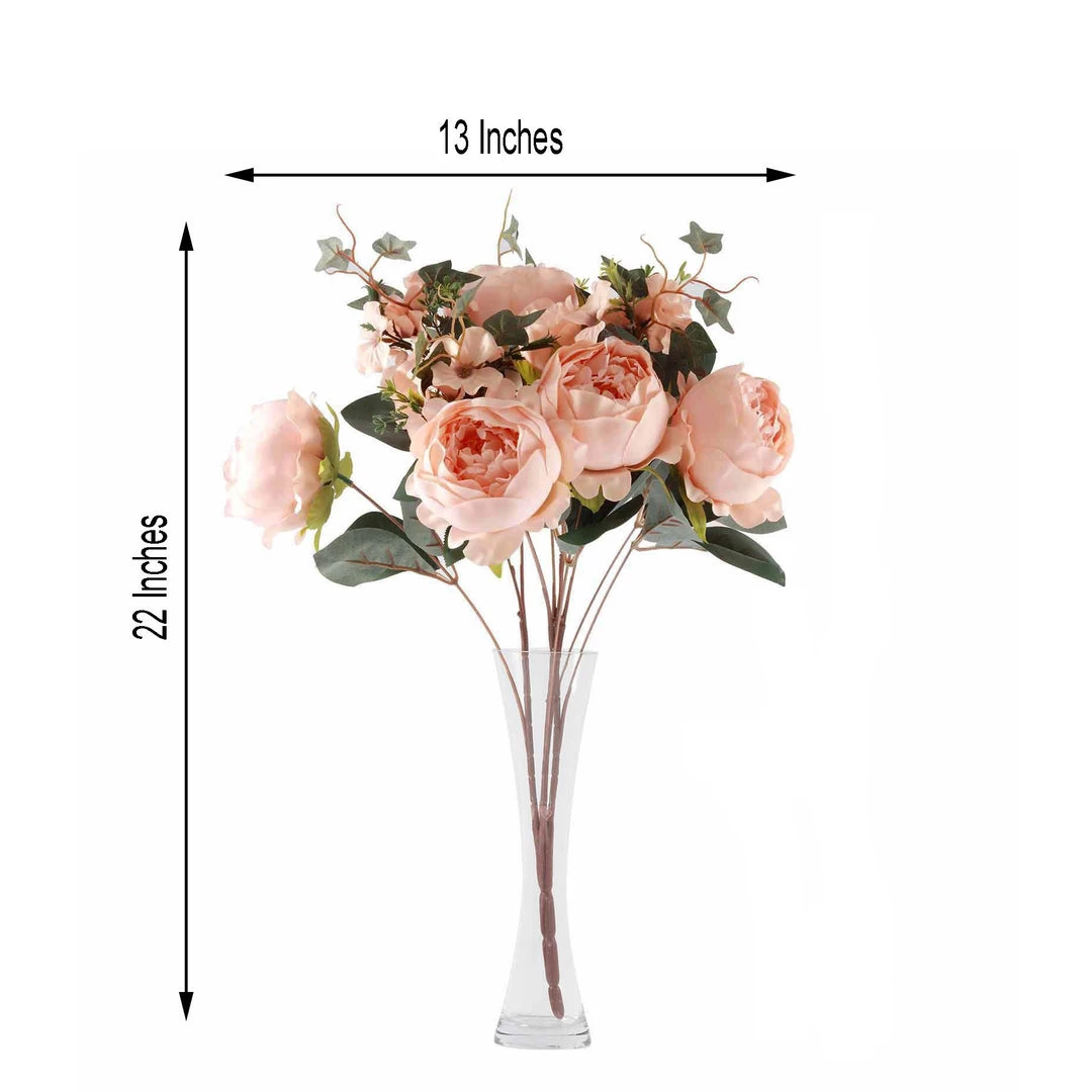 Silkflowersfactory 2 Bush Blush | Rose Gold Peony, Rose Bud And Hydrangea Real Touch Artificial Silk Peonies Bouquet Artificial Flowers 8 Silkflowersfactory 2 Bush Blush | Rose Gold Peony, Rose Bud And Hydrangea Real Touch Artificial Silk Peonies Bouquet Artificial Flowers