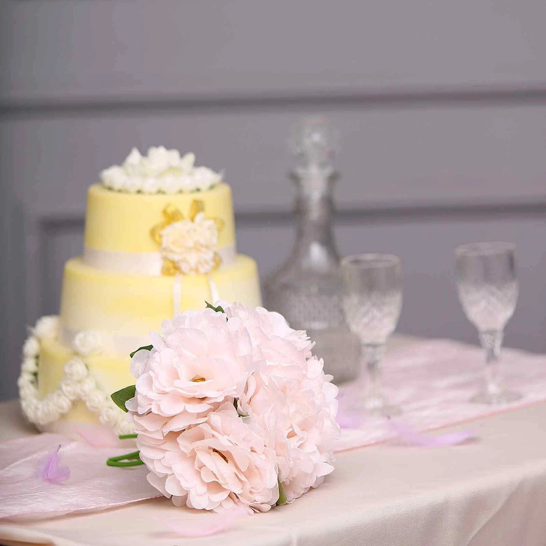 Silkflowersfactory Artificial Flowers 5 Heads | 11" Tall Artificial Bush Peony Bouquet - Blush | Rose Gold 14 Silkflowersfactory Artificial Flowers 5 Heads | 11" Tall Artificial Bush Peony Bouquet - Blush | Rose Gold