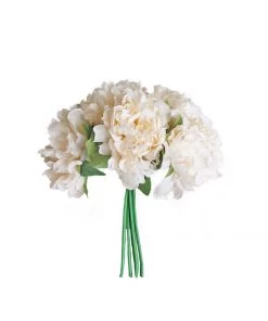 Silkflowersfactory 5 Heads | 11" Tall Artificial Bush Peony Bouquet - Blush | Cream Artificial Flowers 23 Silkflowersfactory 5 Heads | 11