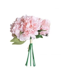 Silkflowersfactory Artificial Flowers 5 Heads | 11" Tall Artificial Bush Peony Bouquet - Pink 23 Silkflowersfactory Artificial Flowers 5 Heads | 11